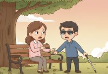 Jovem cega no corpo e no espírito