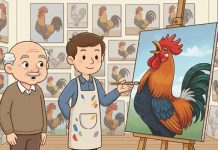 A pintura do galo