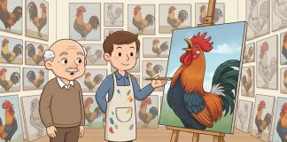A pintura do galo