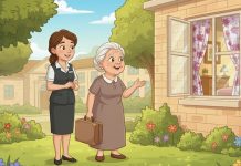 Senhora gosta de seu quarto sem conhecê-lo