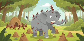 O elefante e a formiga medem suas forças