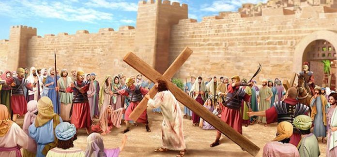 Jesus carrega a cruz