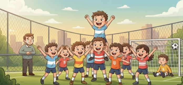 Menino deficiente joga futebol