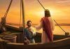 Jesus e pedro no barco dos pescadores o barco da vida