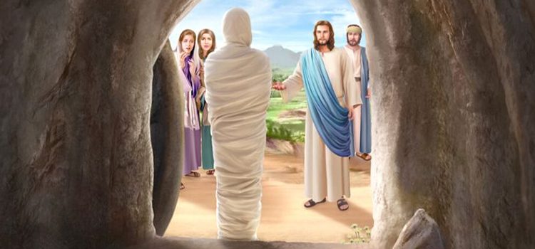 vem para fora e a ressurreição de Lázaro