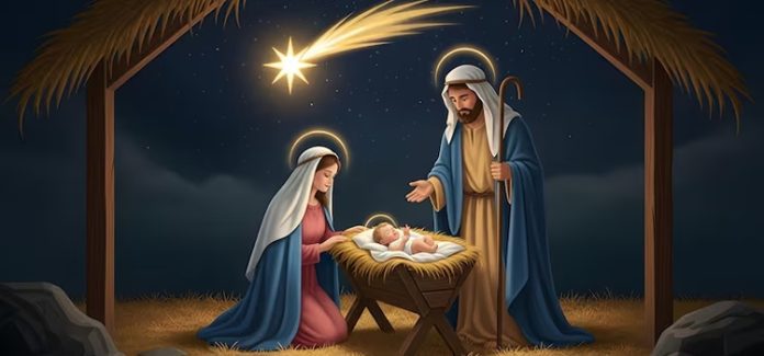 Natal o menino Jesus na manjedoura Natal: O Presépio e o significado do Amor