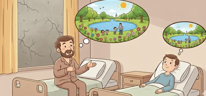 Os doentes internados no mesmo quarto Os doentes internados no mesmo quarto
