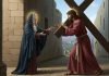 Como rezar a Via-Sacra? Guia passo a passo O encontro de JEsus com sua mãe no ajuda a aprender como rezar a Via-Sacra